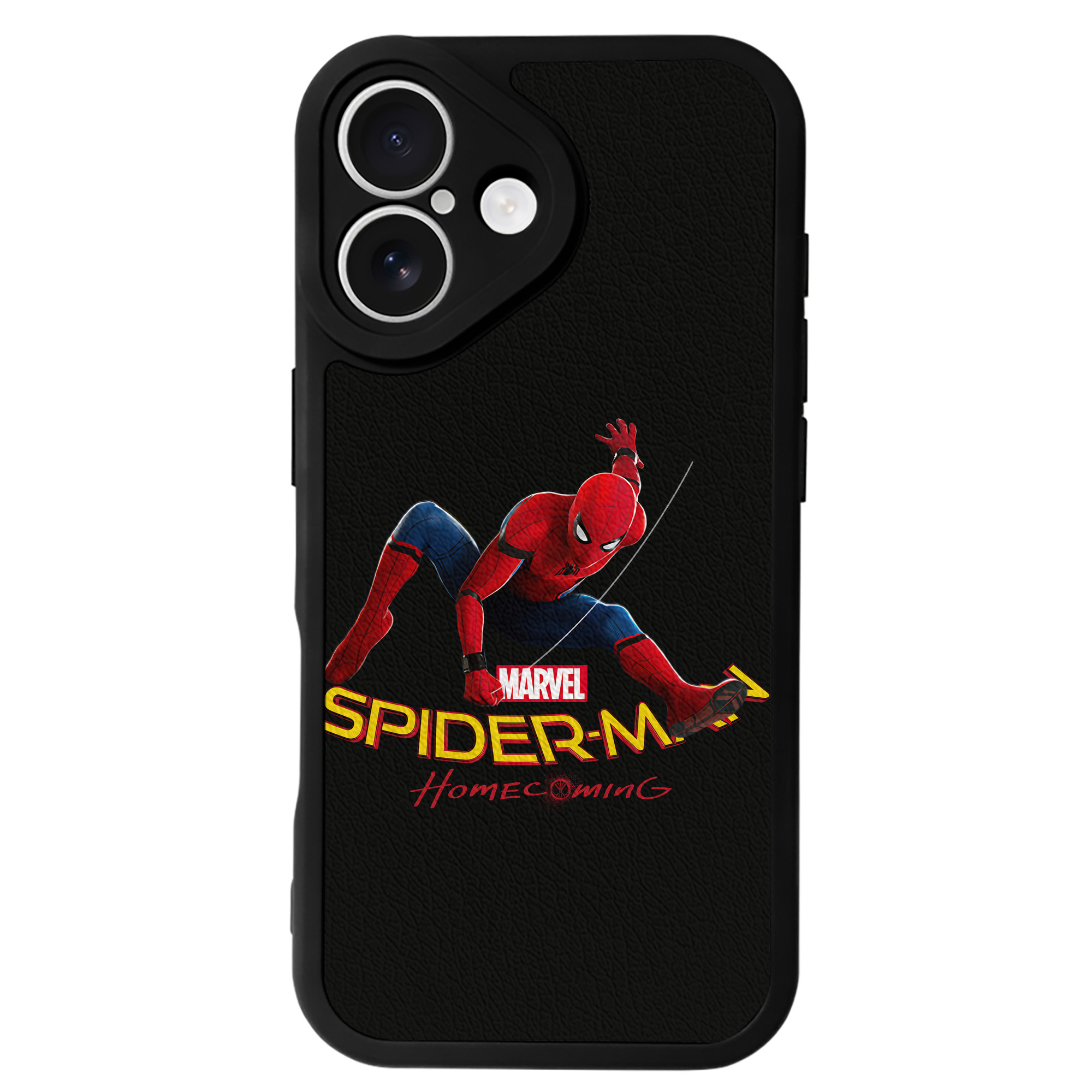 Spider Man スパイダーマン 【iPhone 16シリーズ対応】シリコンスマホケース（レザー調） 材質：シリコン